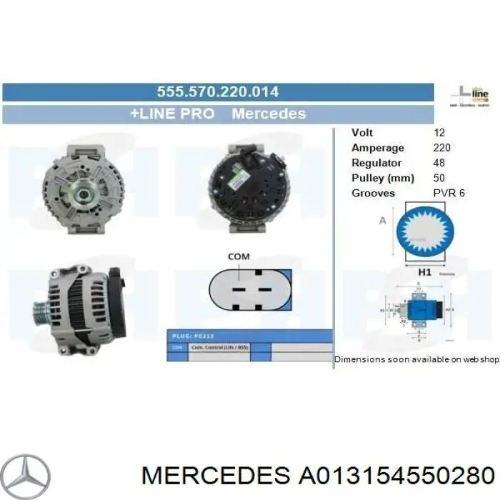 Gerador Mercedes A013154550280 preço, a partir de 410,08 USD
