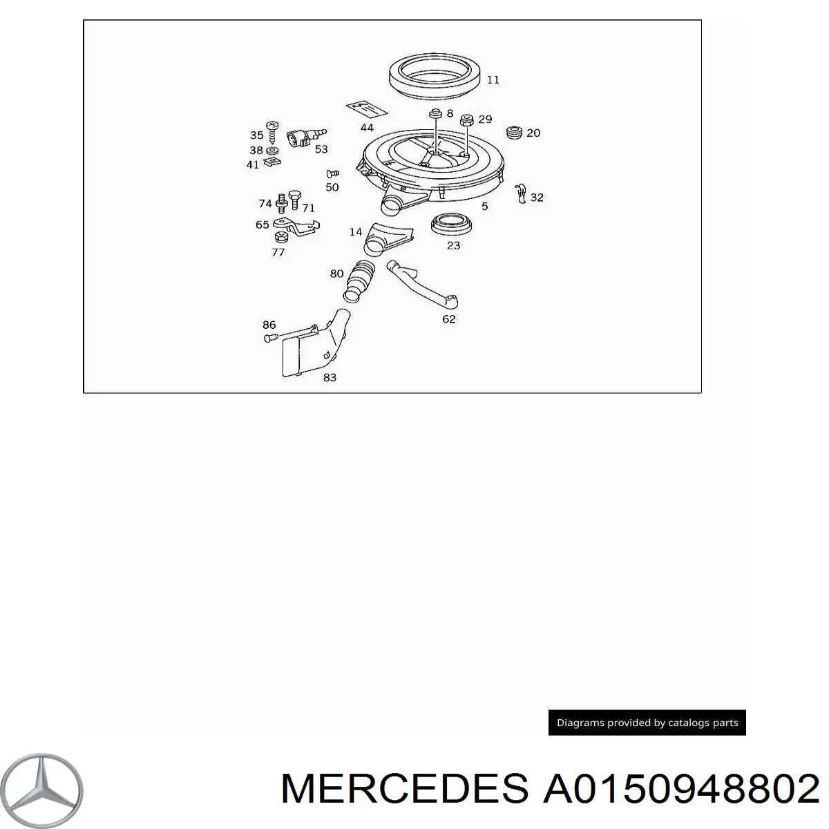 A0150948702 Mercedes Caixa de filtro de ar