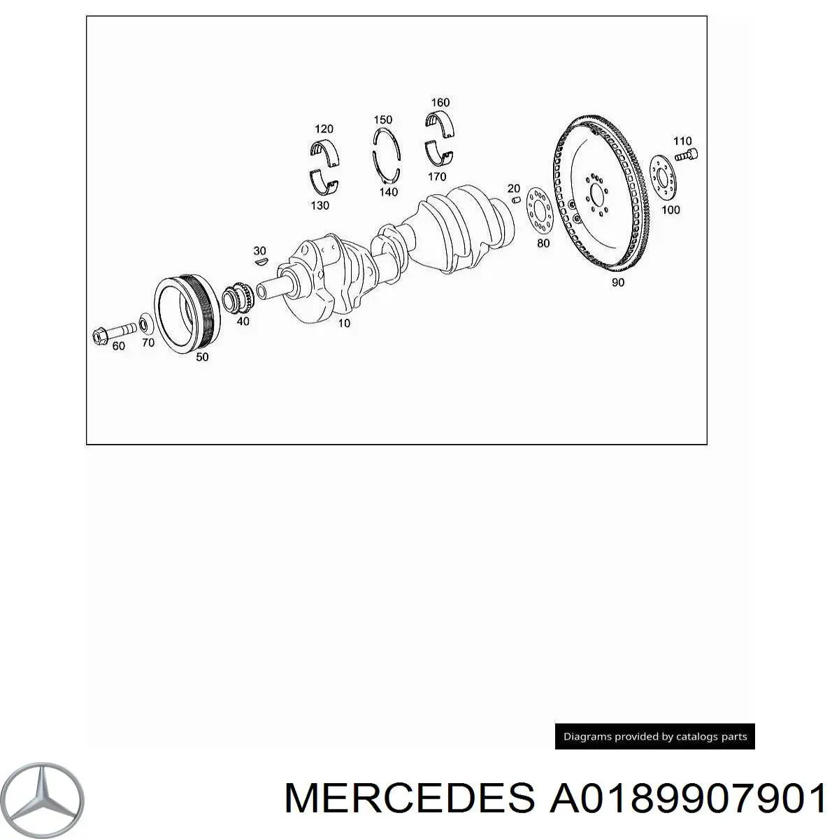 A0189907901 Mercedes Parafuso da polia de cambota