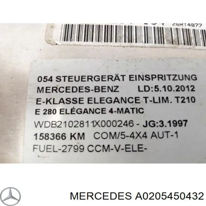 Compre A0205450432 Mercedes Módulo de direção (Centralina eletrônica) de motor