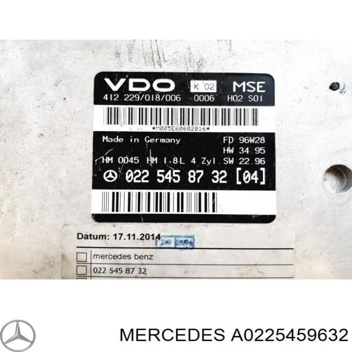 Módulo de direção (Centralina eletrônica) de motor Mercedes A0225459632 preço, a partir de 119,18 USD