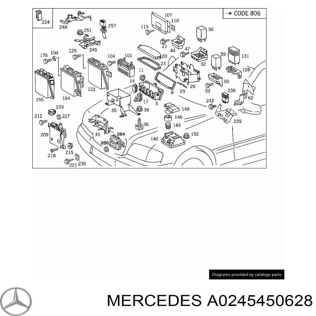A0245450628 Mercedes Conector de correção da Centralina eletrônica de motor