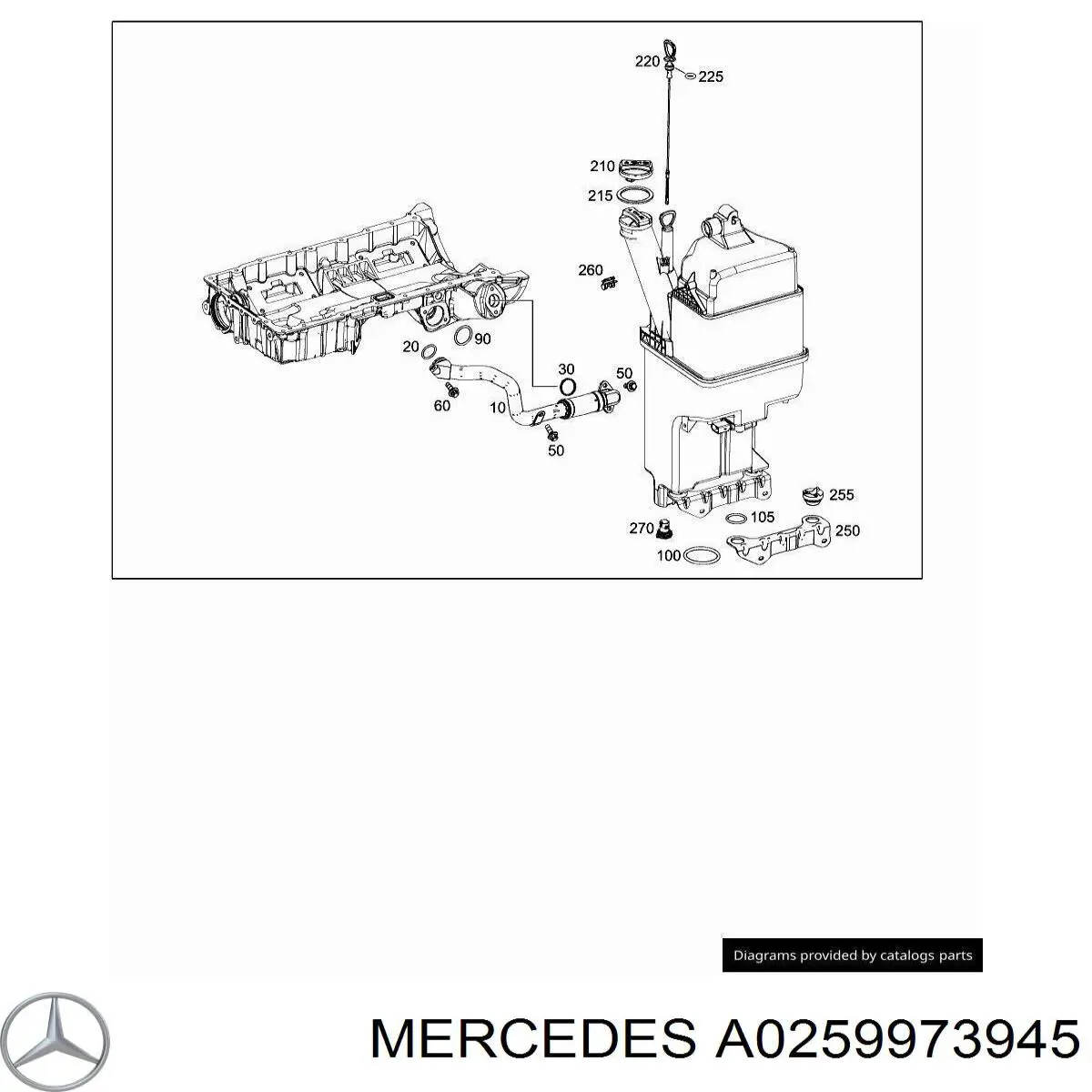 A0259973945 Mercedes Vedante de receptor de óleo