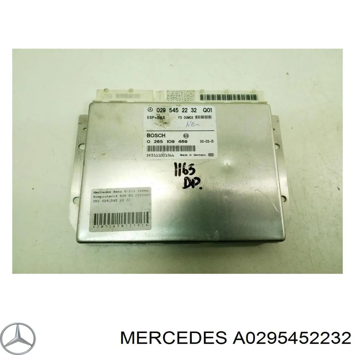 A0295452232 Mercedes Unidade de controlo ESP