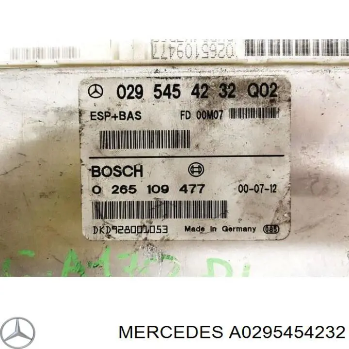 A0295454232 Mercedes Unidade de controlo ESP