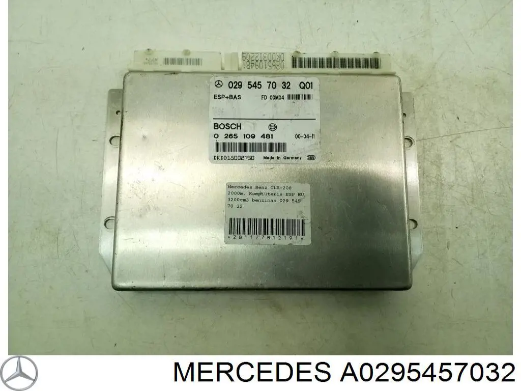 A0295457032 Mercedes Unidade de controlo ESP