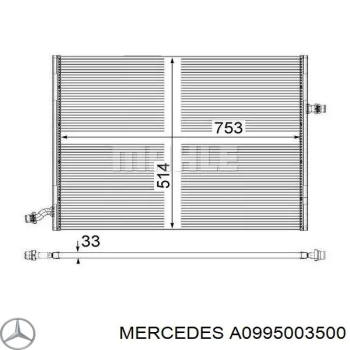 Radiador de esfriamento de motor adicional Mercedes A0995003500 preço, a partir de 203,67 USD