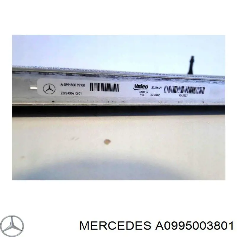 Compre A0995003801 Mercedes Radiador de esfriamento de motor adicional