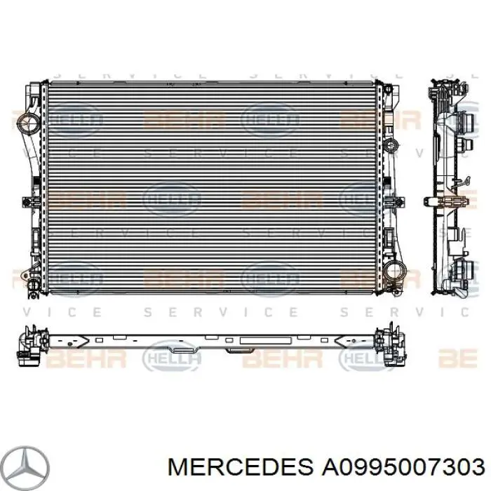 Radiador de esfriamento de motor Mercedes A0995007303 preço, a partir de 262,20 USD