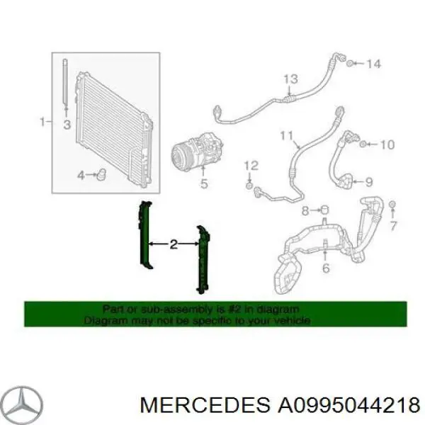 Suporte direito do radiador (painel de montagem de fixação das luzes) Mercedes A0995044218 preço, a partir de 72,43 EUR