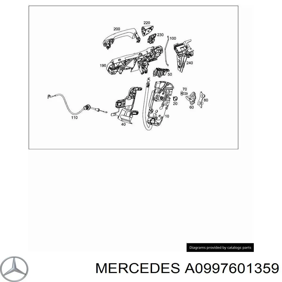 Compre A0997601359 Mercedes Maçaneta dianteira esquerda externa da porta