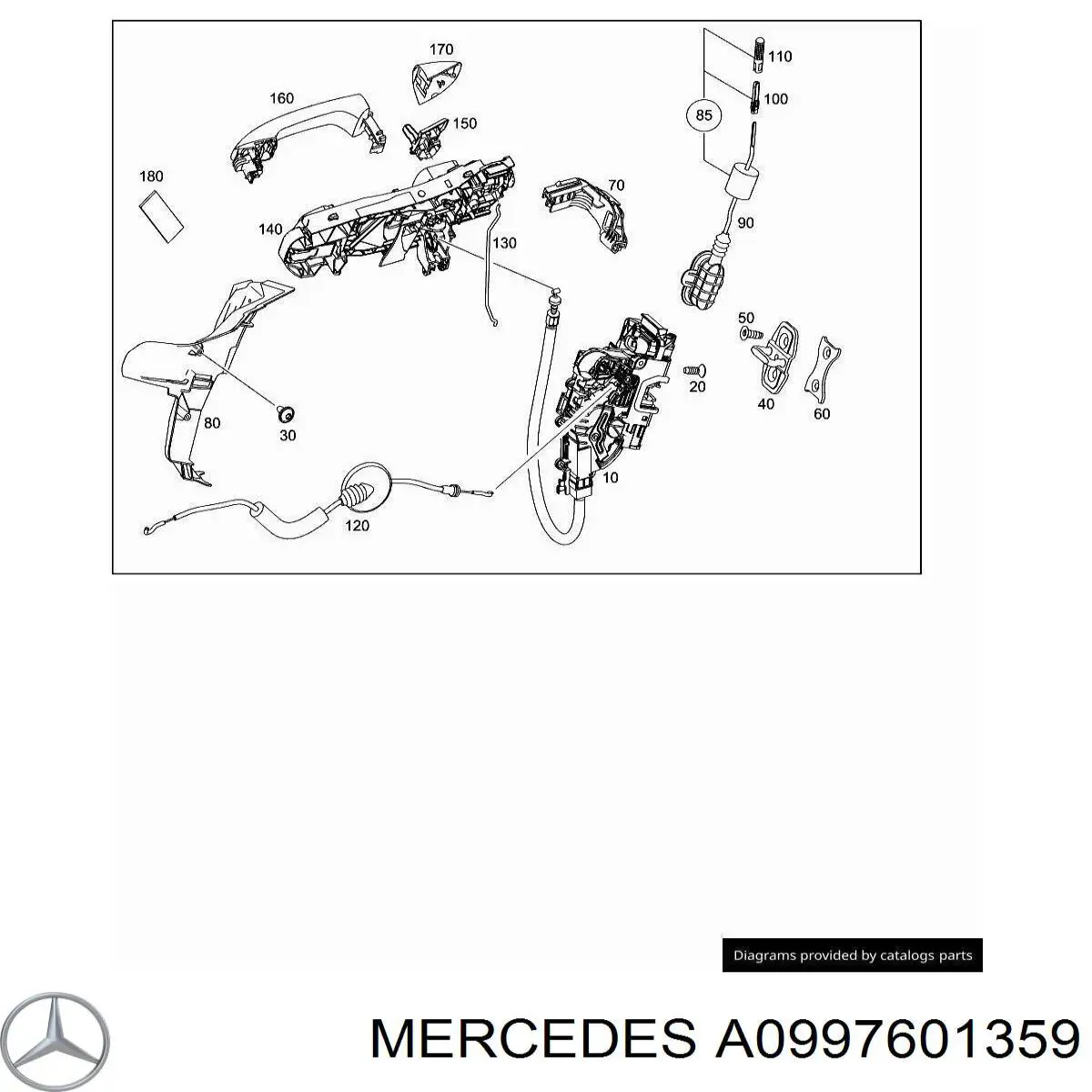 Compre A09976013599149 Mercedes Maçaneta dianteira esquerda externa da porta