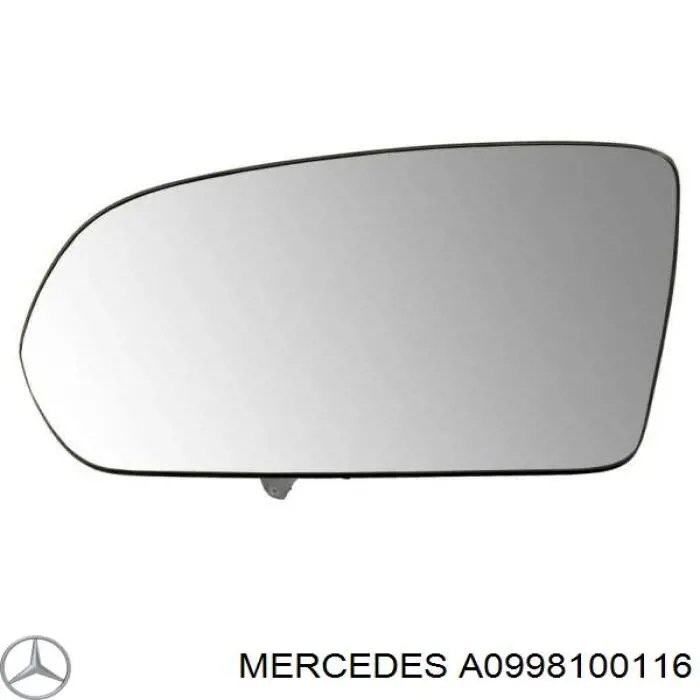 A0998100116 Mercedes Elemento espelhado do espelho de retrovisão esquerdo