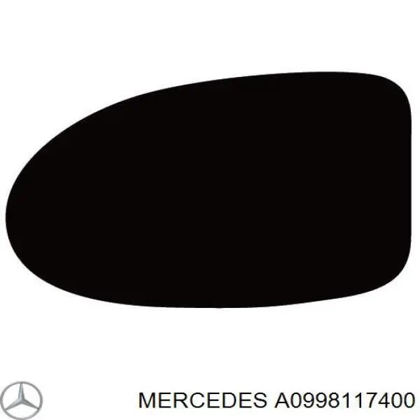A0998117400 Mercedes Placa sobreposta (tampa) do espelho de retrovisão direito