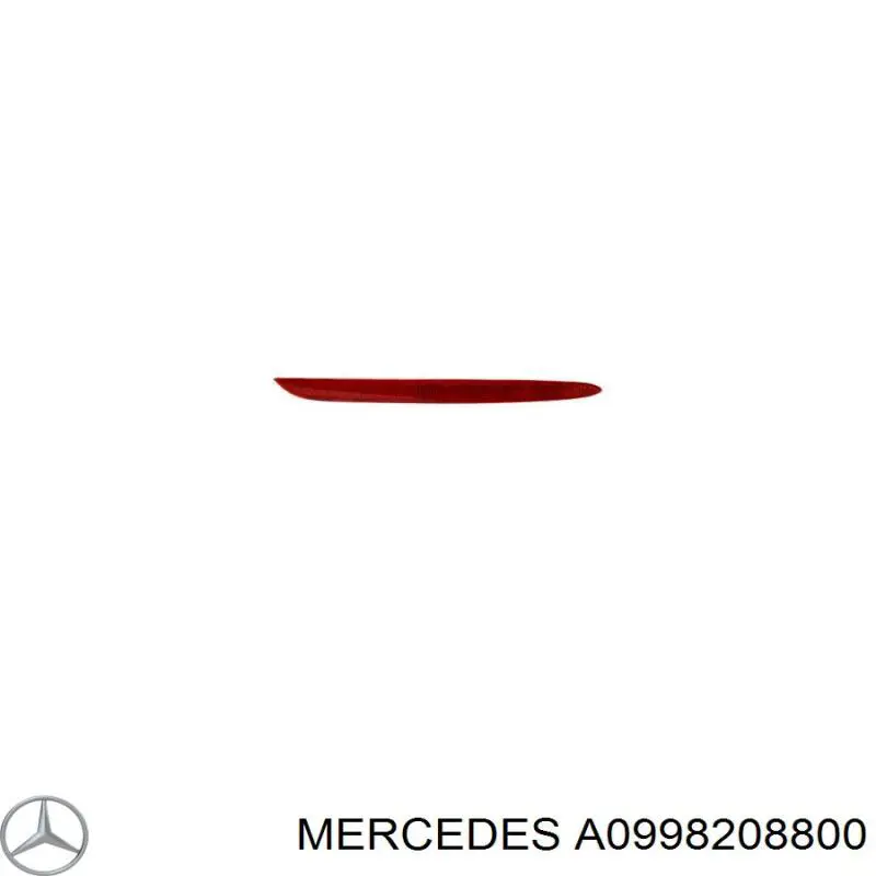 A0998208800 Mercedes Retrorrefletor (refletor) do pára-choque traseiro direito