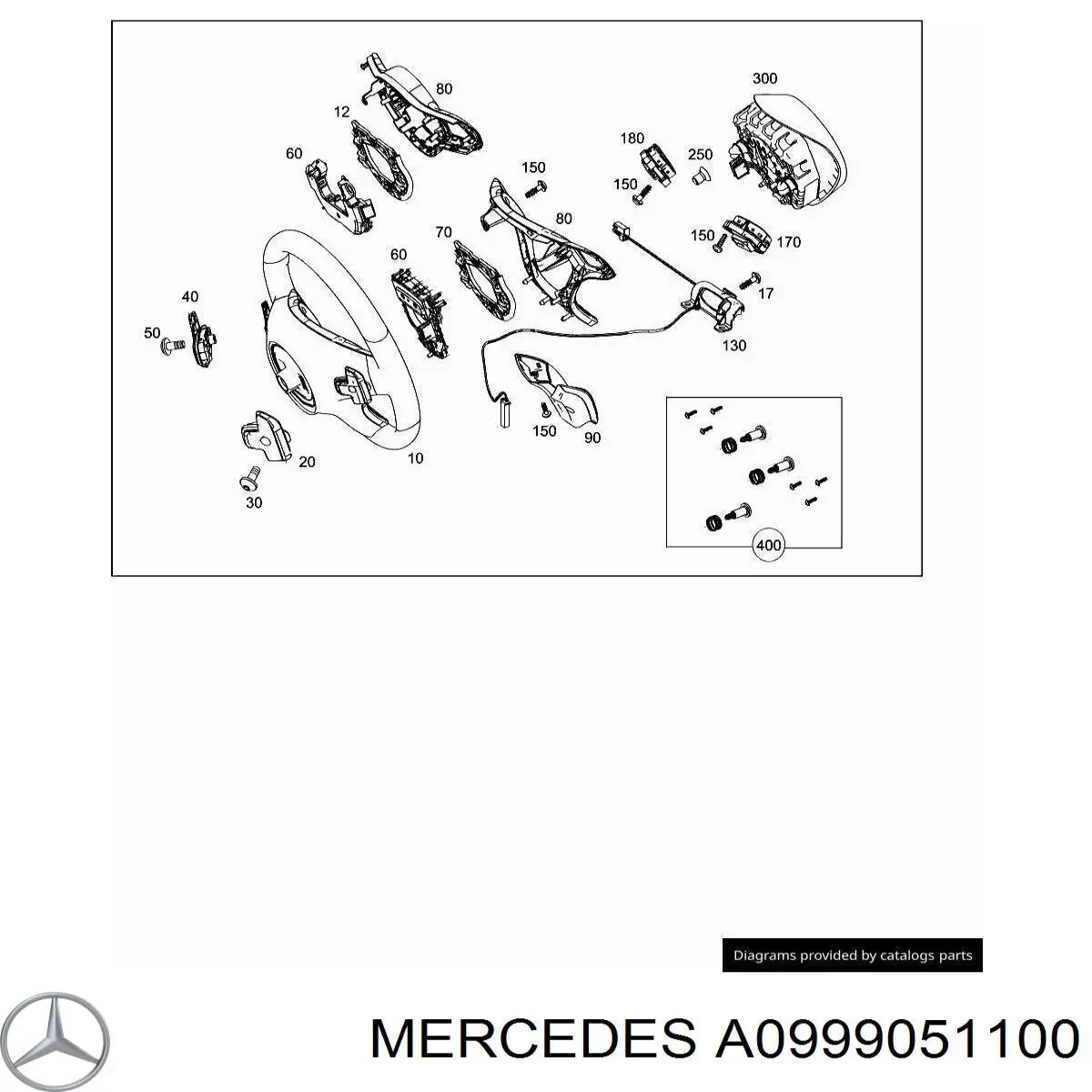 Compre A09990511009107 Mercedes Unidade de interruptores de botão do volante de direção