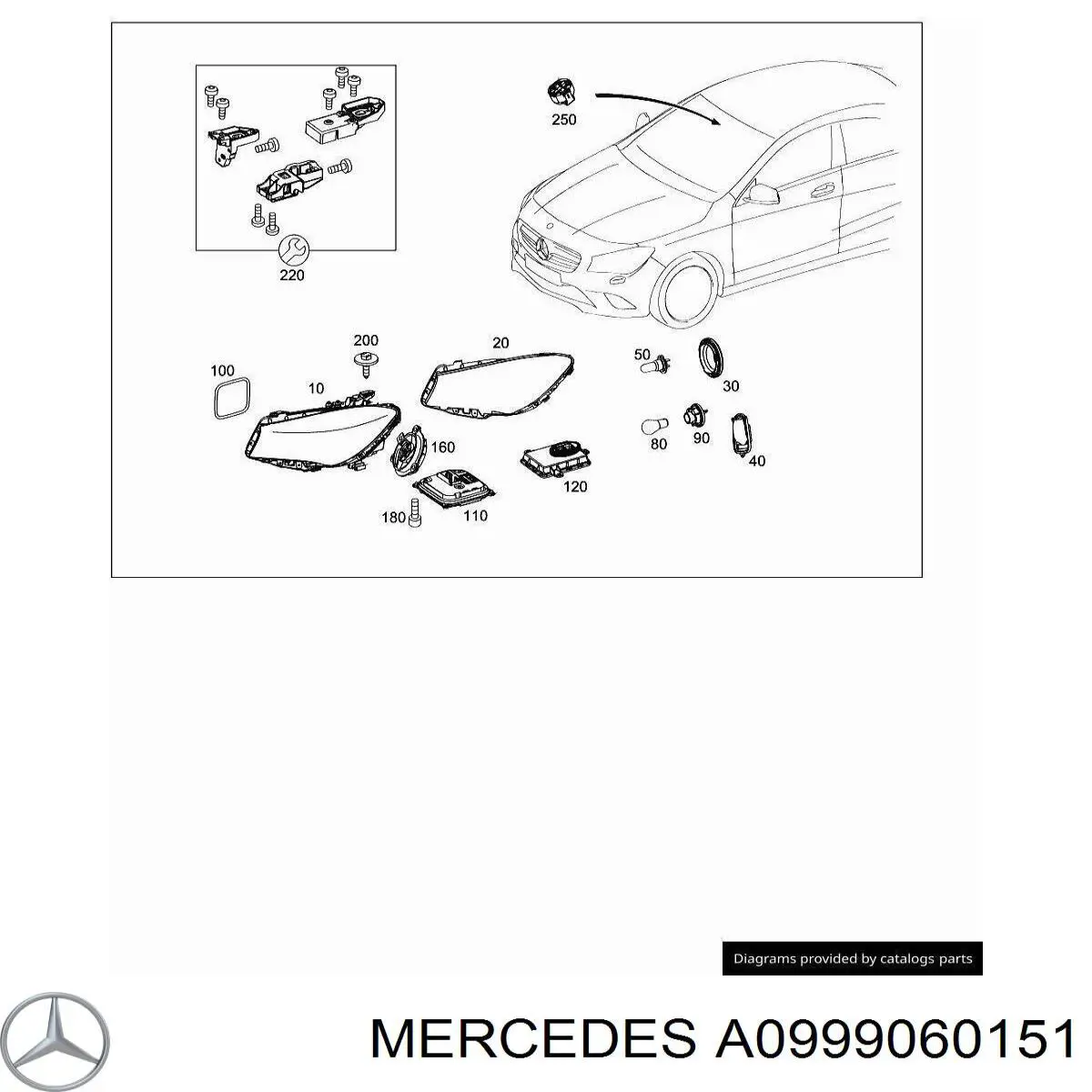A0999060151 Mercedes Luzes máximas esquerdas