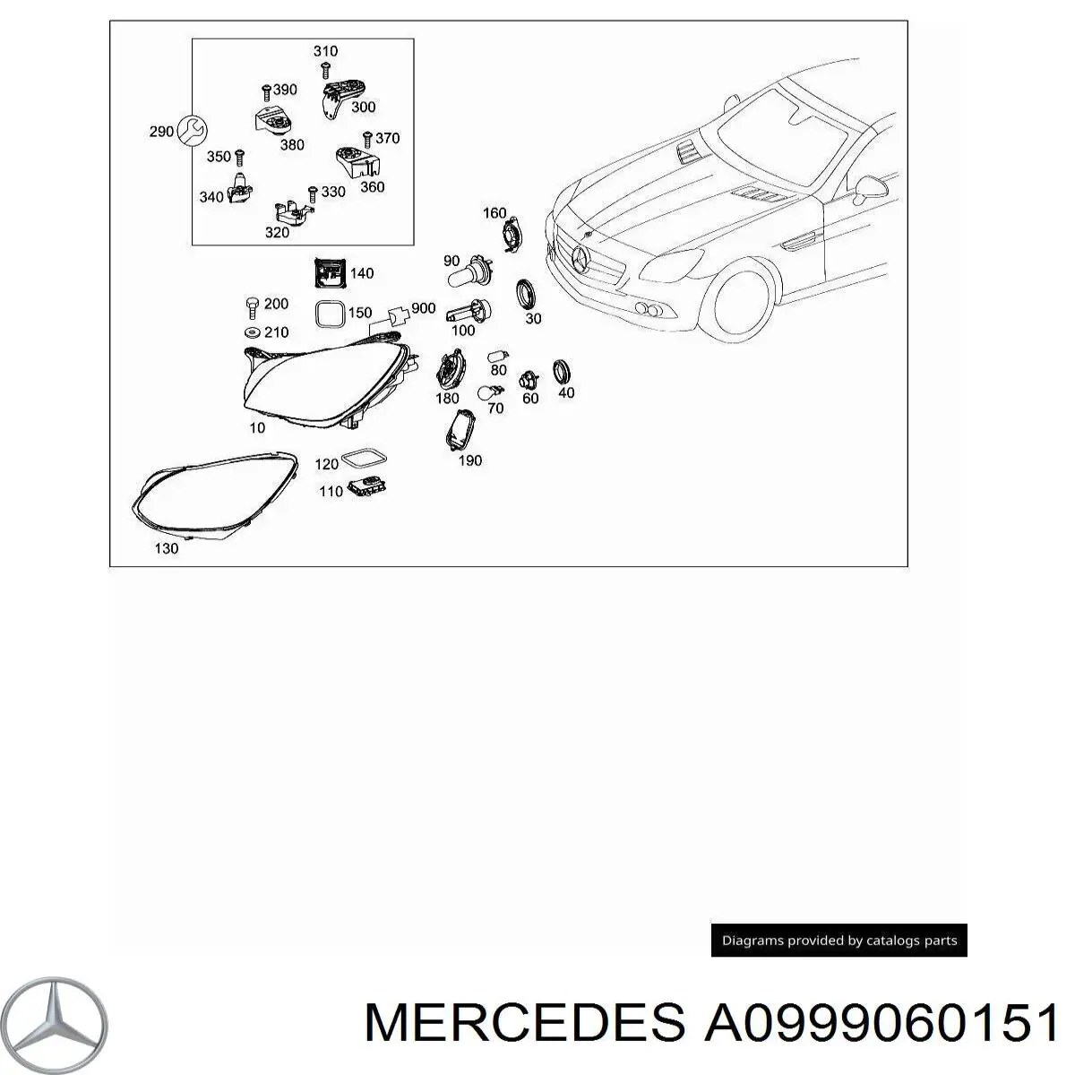 Compre A0999060151 Mercedes Luzes máximas esquerdas