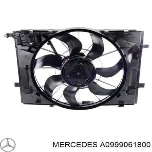 A0999061800 Mercedes Difusor do radiador de esfriamento, montado com motor e roda de aletas