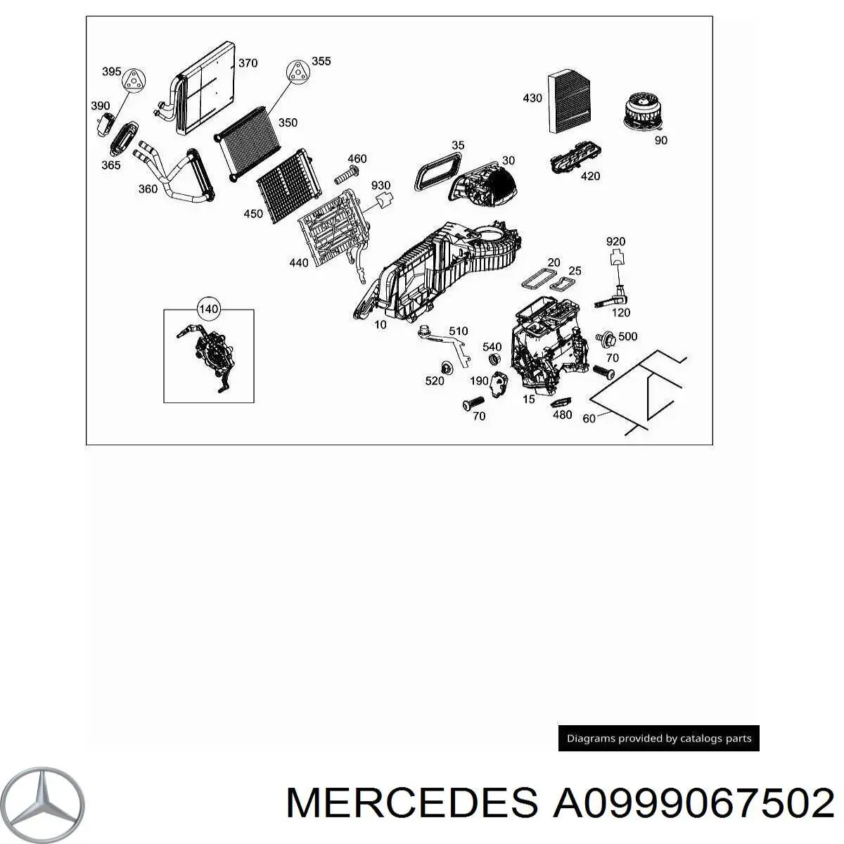 0999067502 Mercedes Acionamento de comporta de forno