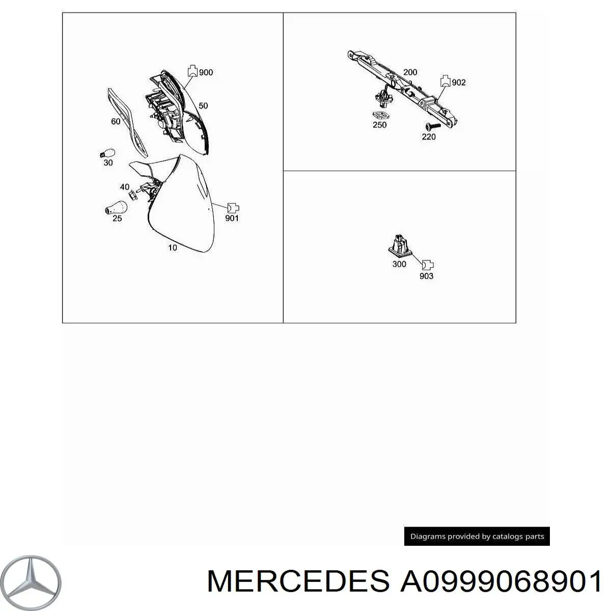 A0999068901 Mercedes Sinal de parada traseiro adicional