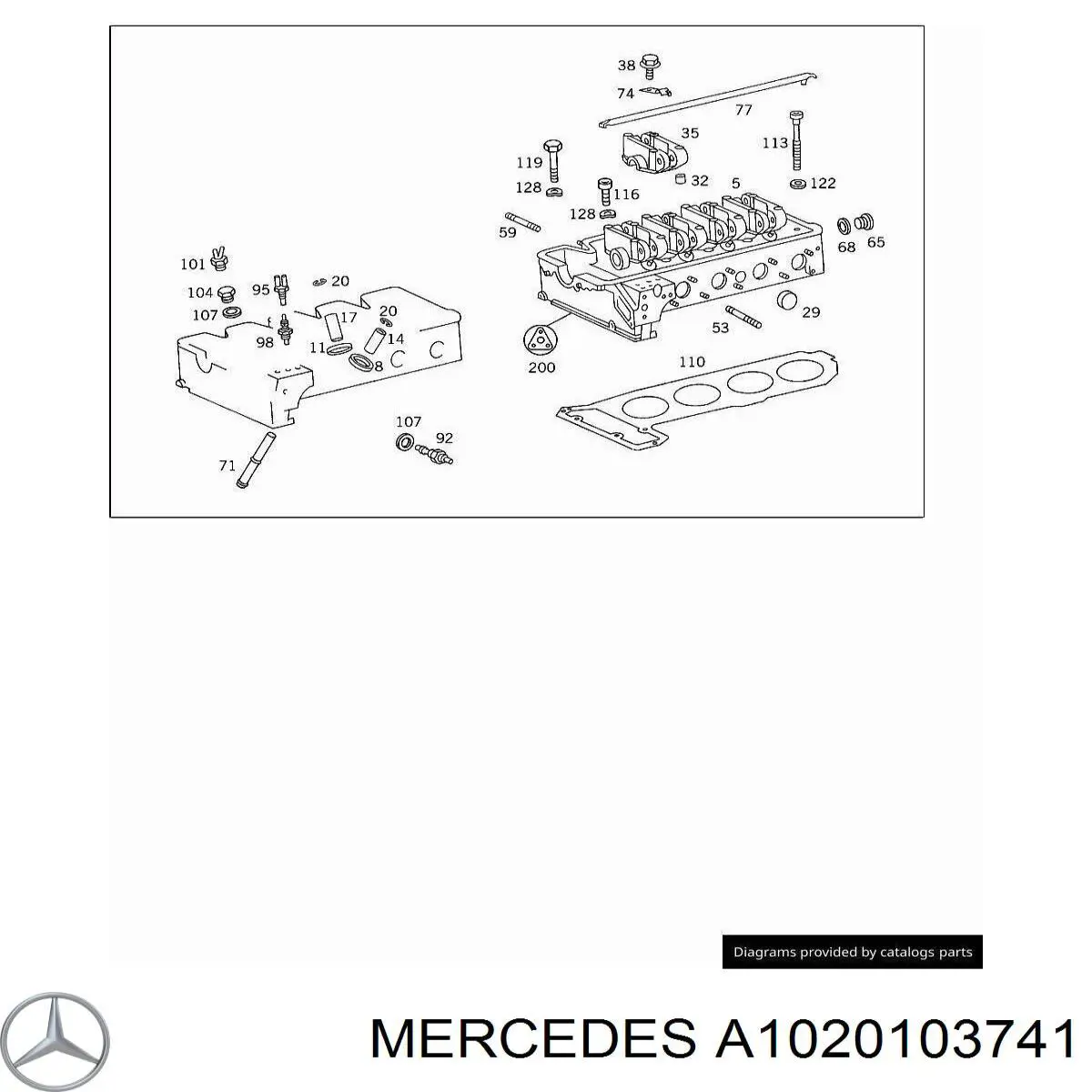  Cabeça de motor (CBC) Mercedes C 190 sedan (W201) (1982 - 1993) 190