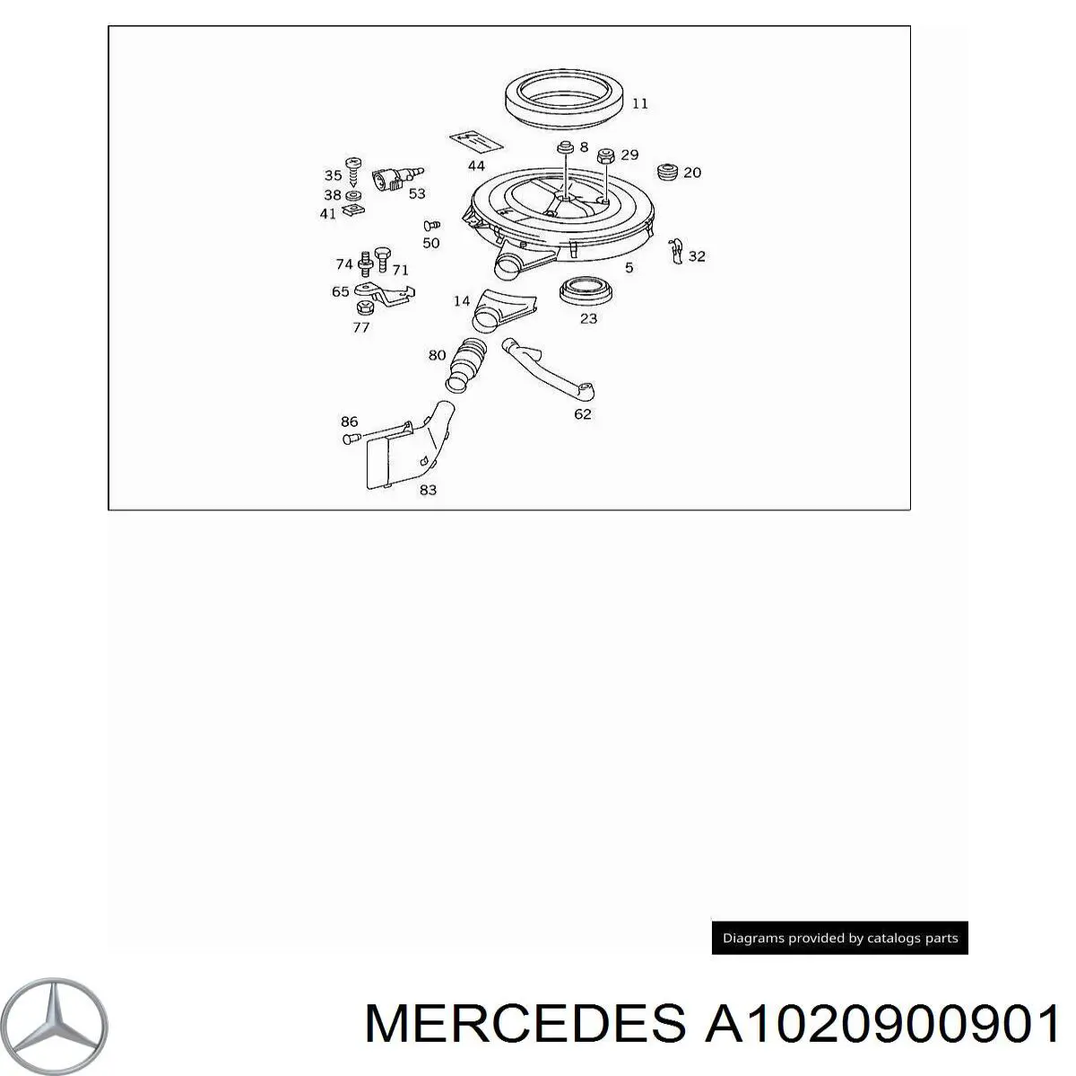 A1020900901 Mercedes Caixa de filtro de ar