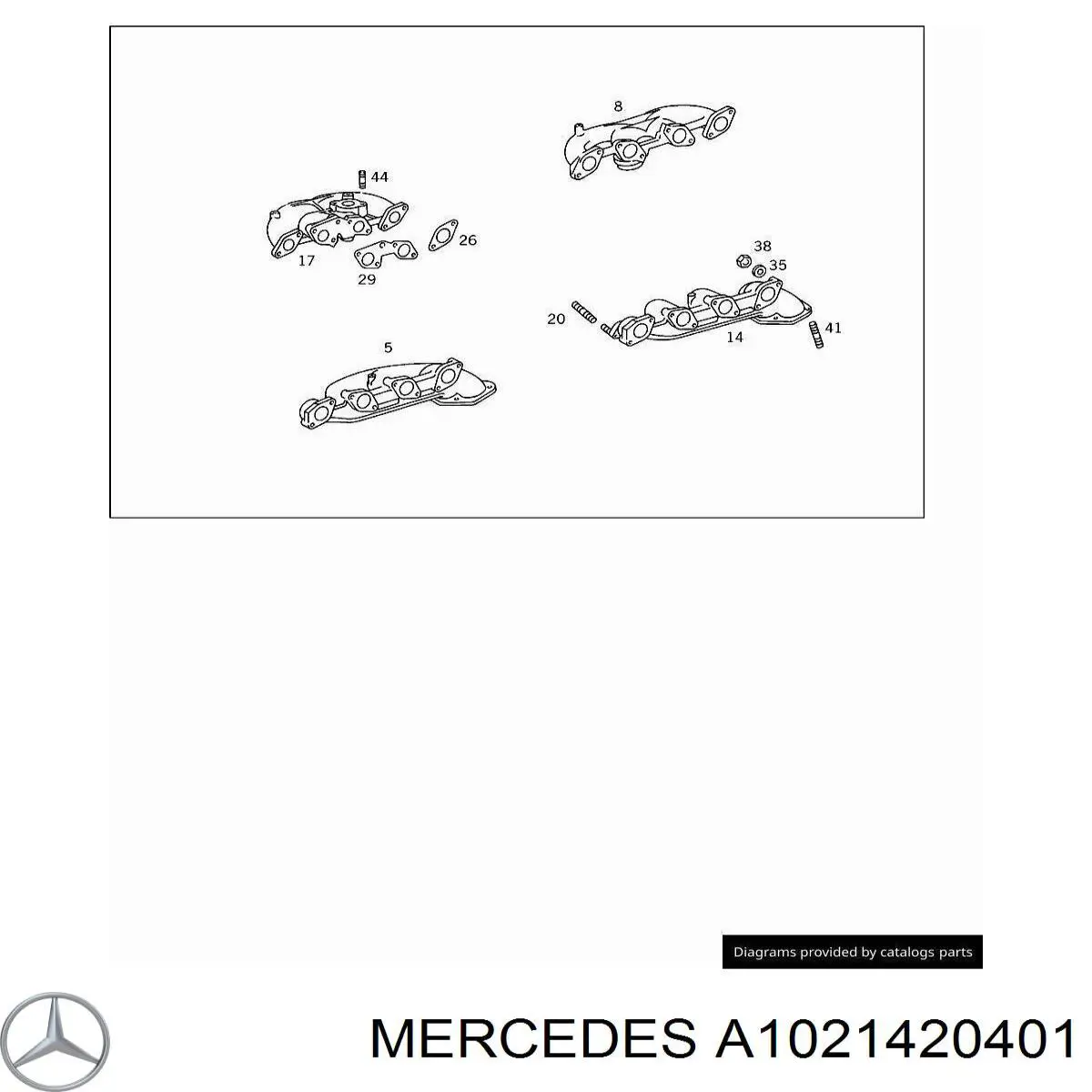 Tubo coletor de escape Mercedes A1021420401 preço, a partir de 529,25 USD