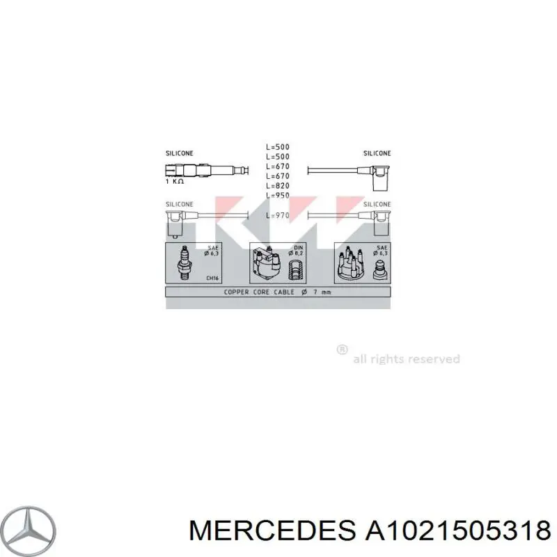 Fios de alta voltagem, kit Mercedes A1021505318 preço, a partir de 73,05 USD