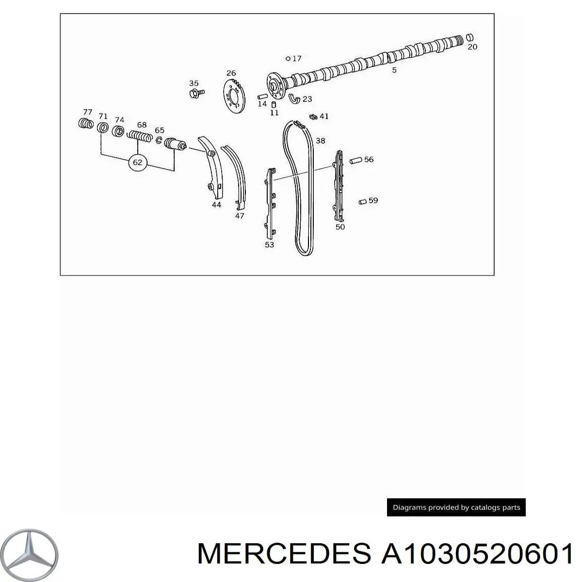 Engrenagem de cadeia da roda dentada da árvore distribuidora de motor Mercedes A1030520601 preço, a partir de 454,24 USD