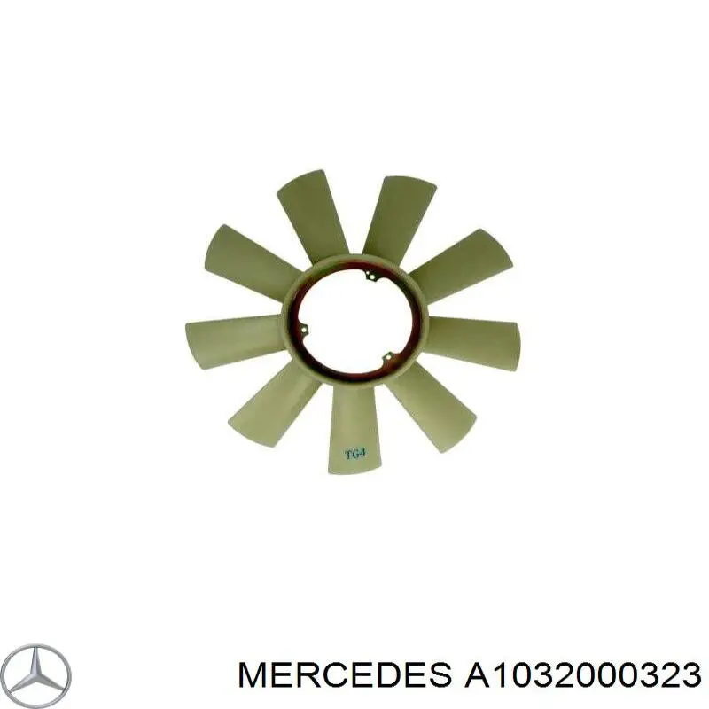 Compre A1032000323 Mercedes Ventilador (roda de aletas) do radiador de esfriamento