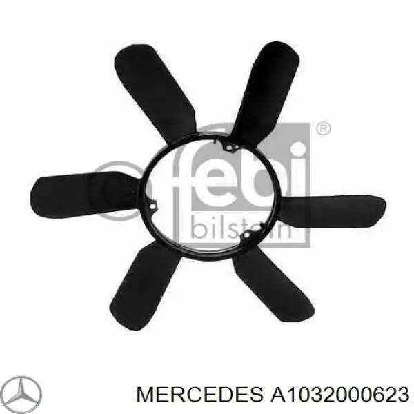 A1032000623 Mercedes Ventilador (roda de aletas) do radiador de esfriamento