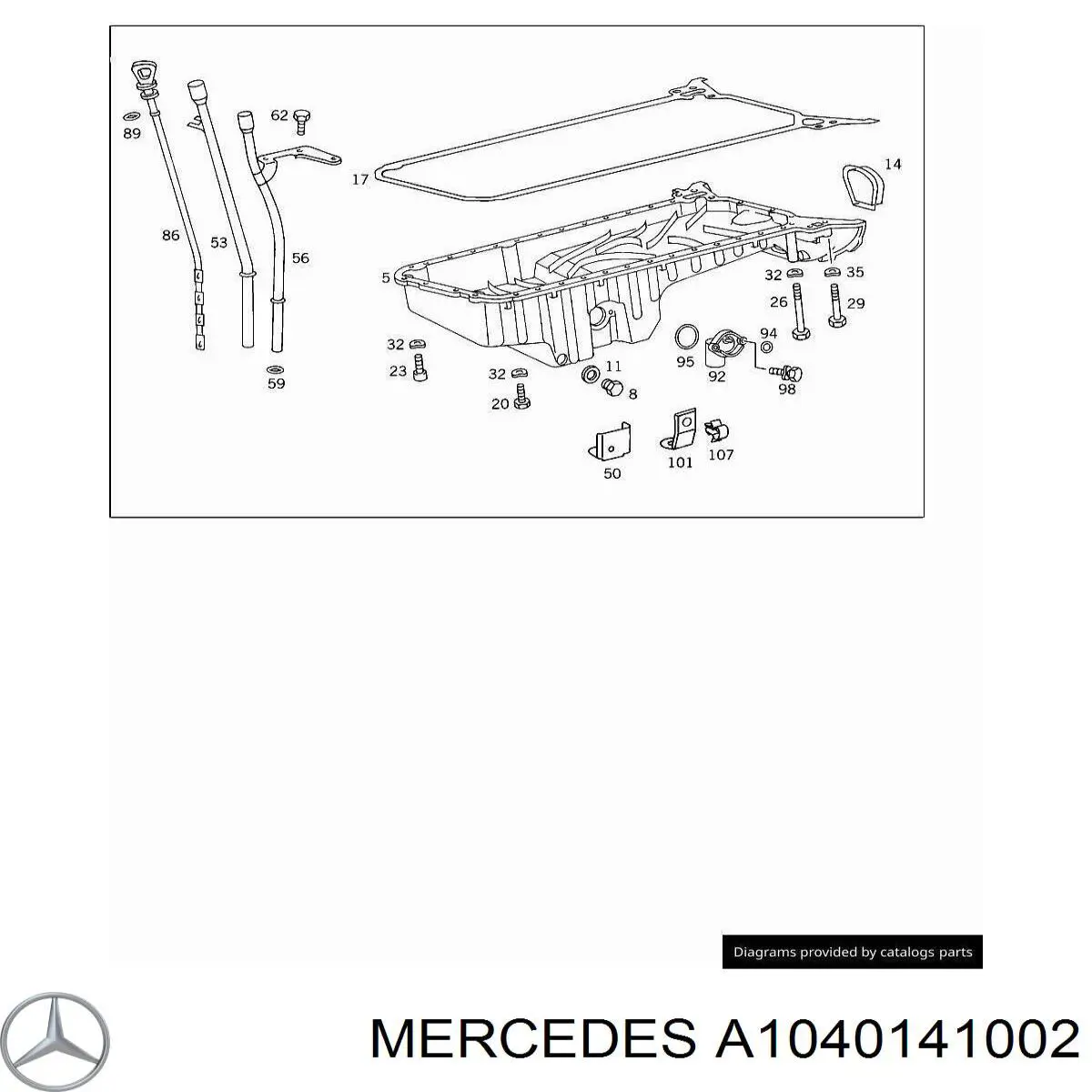 A1040141002 Mercedes Panela de óleo de cárter do motor