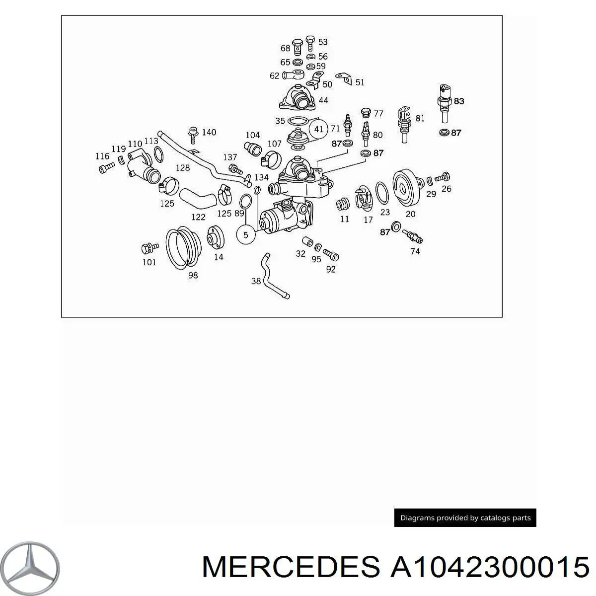 Compre A1042300015 Mercedes Polia de bomba da Direção hidrâulica assistida