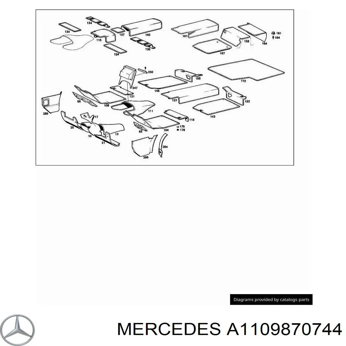 A1109870744 Mercedes Tampão de fundo de carroçaria