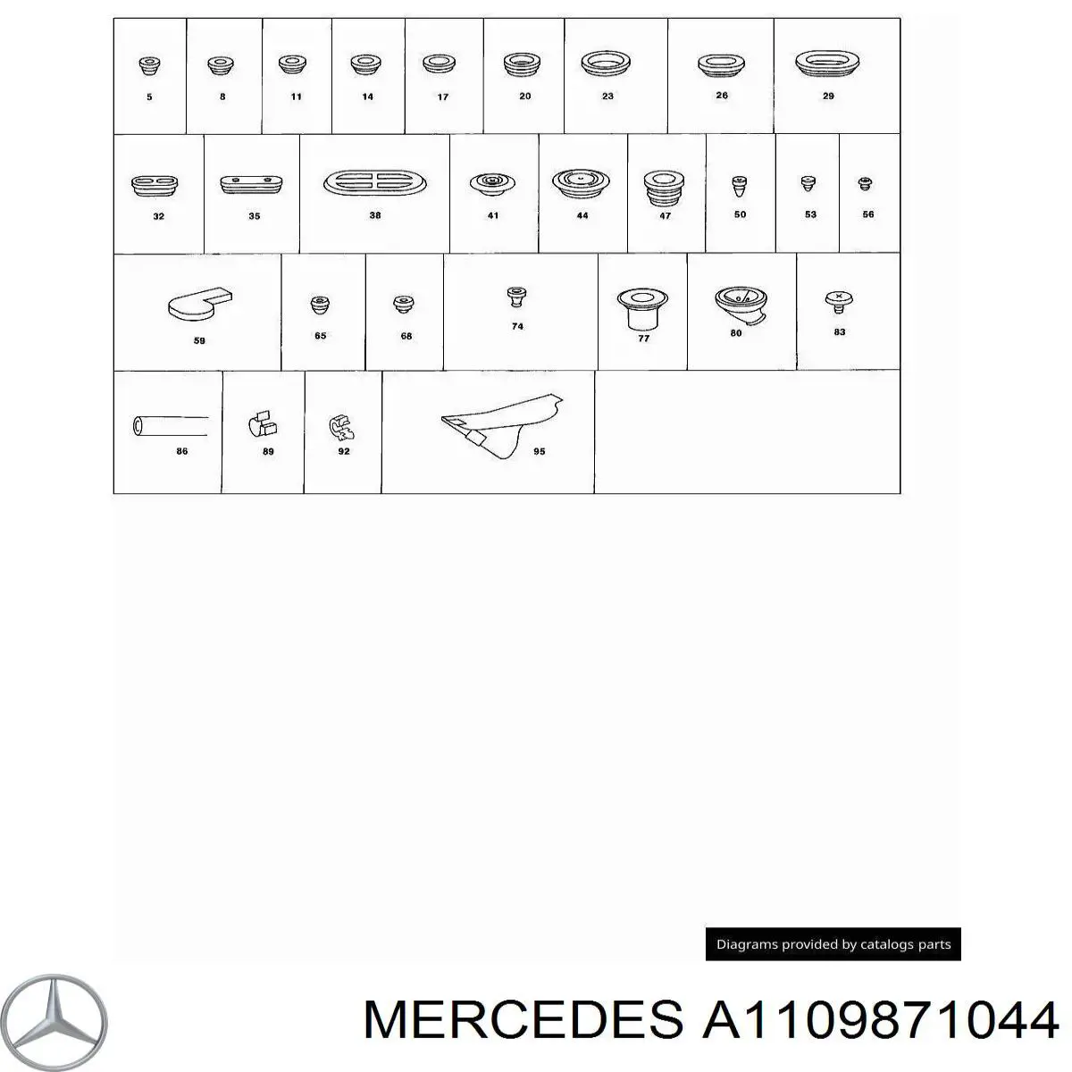 A1109871044 Mercedes Coxim do macaco inferior (suporte de plataforma elevatória)