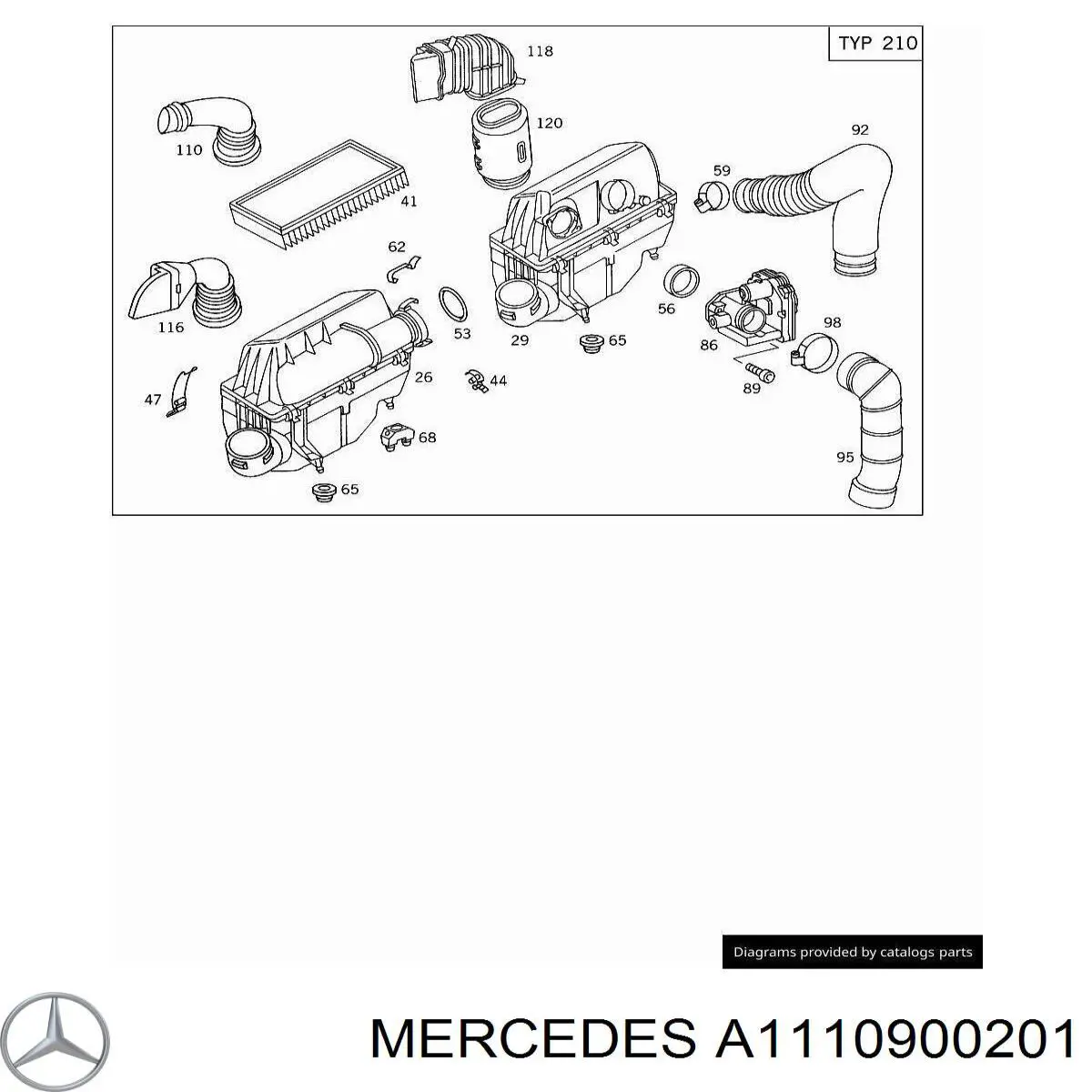 A1110900201 Mercedes Caixa de filtro de ar