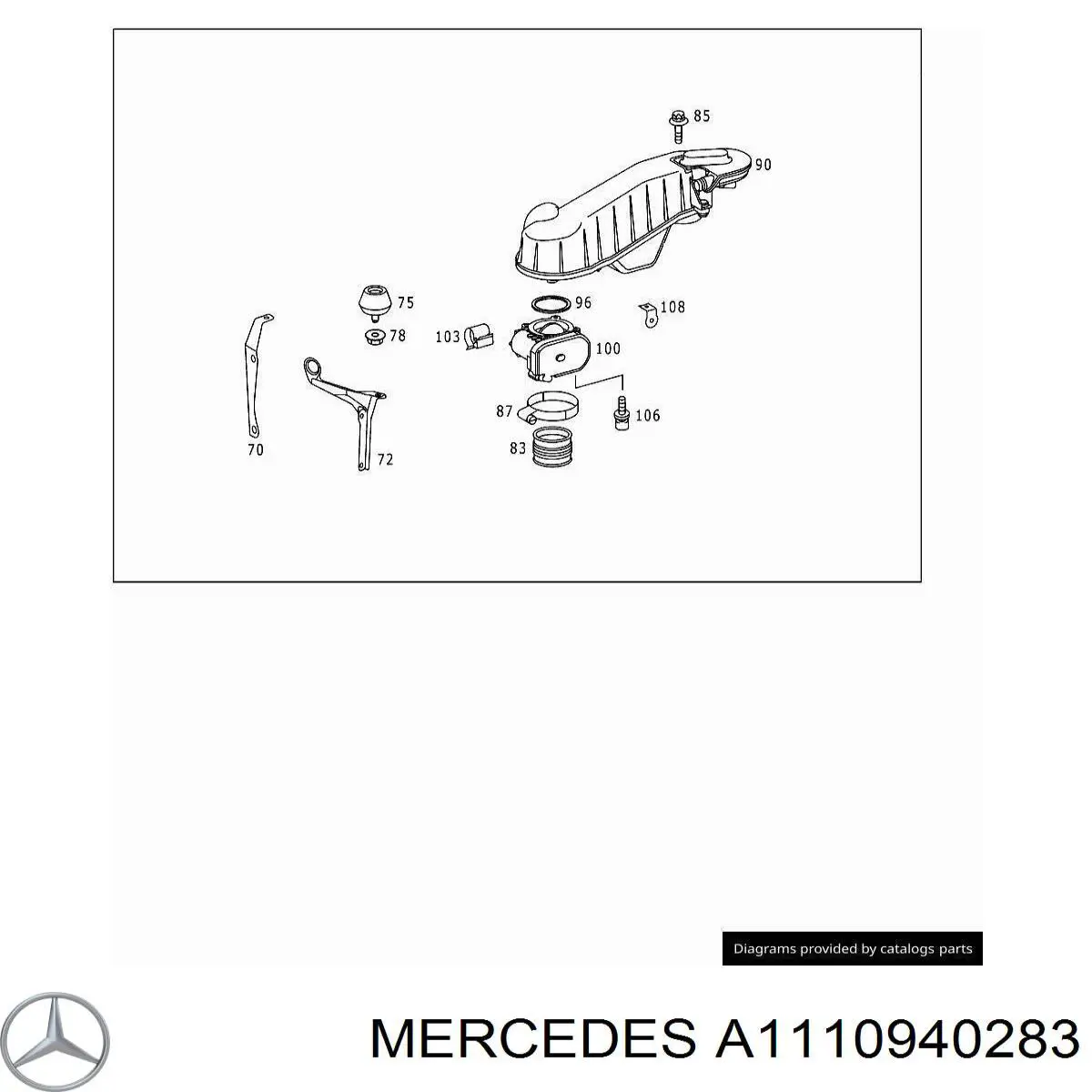 A1110940283 Mercedes Ressonador de filtro de ar