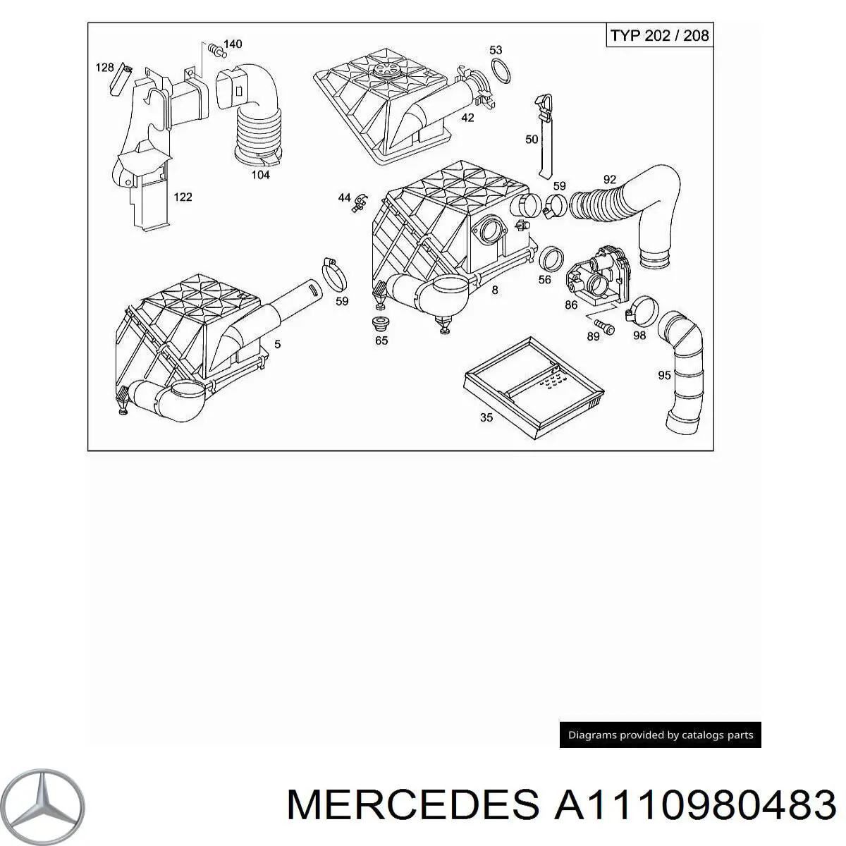 Cano derivado de ar, saída de filtro de ar Mercedes A1110980183 preço, a partir de 46,48 USD