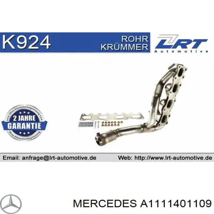 A1111401109 Mercedes Tubo coletor de escape