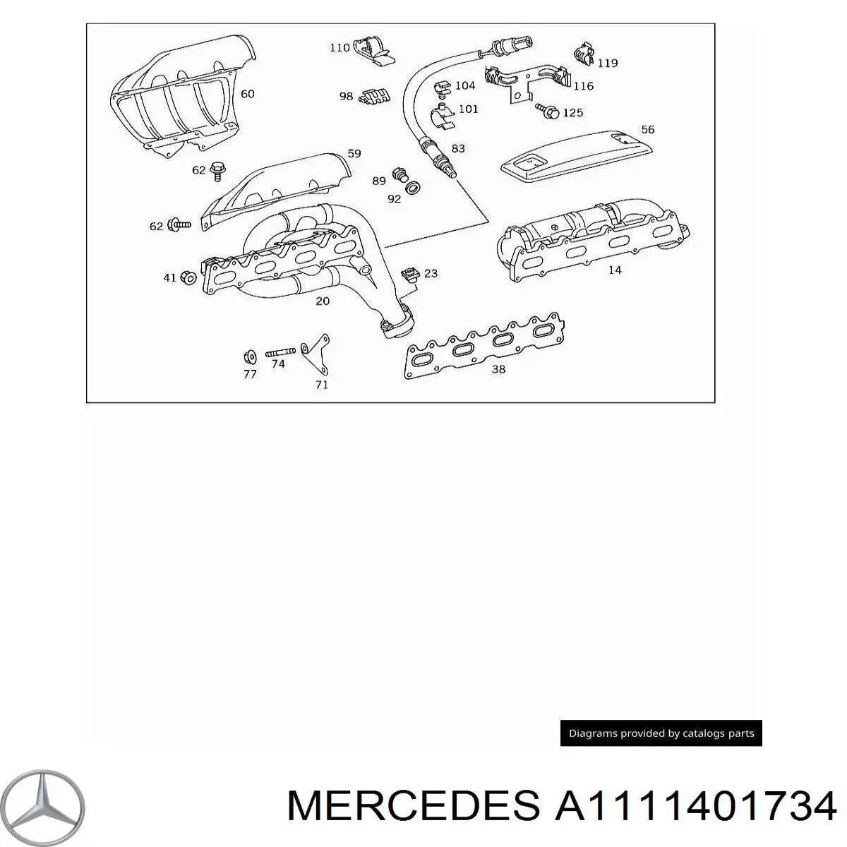 A1111401734 Mercedes Proteção (tela térmica) de tubo coletor de escape
