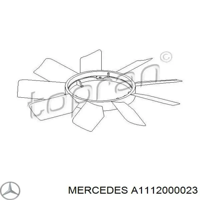 Compre A1112000023 Mercedes Ventilador (roda de aletas) do radiador de esfriamento