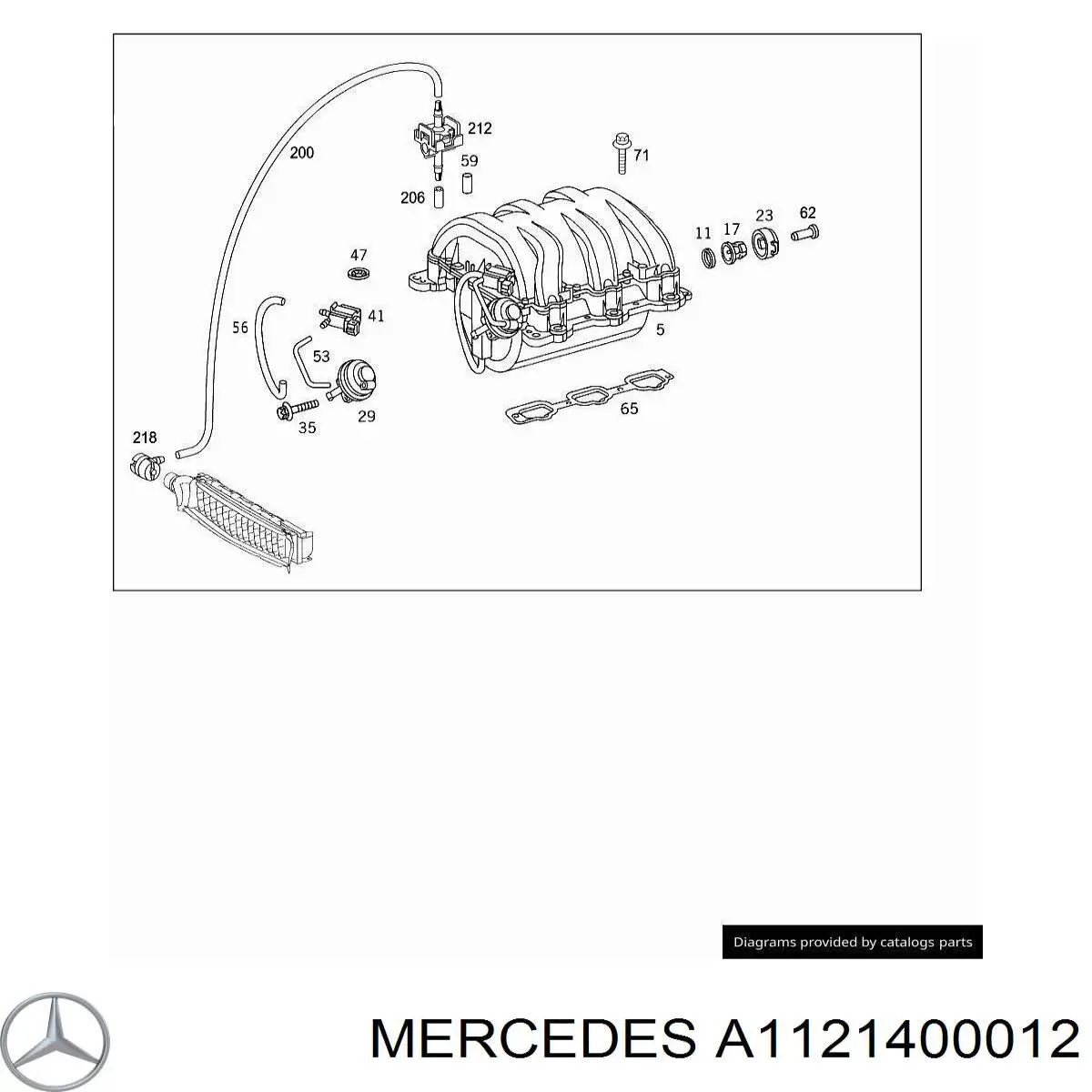 A1121400012 Mercedes Cano derivado de ar do medidor de consumo do ar
