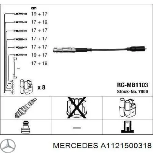 A1121500318 Mercedes Fios de alta voltagem, kit