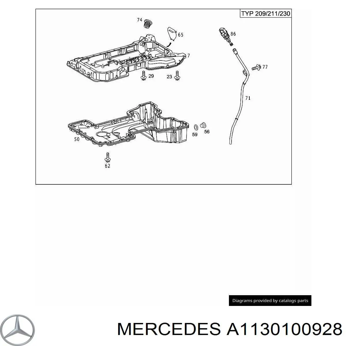 A1130100928 Mercedes Panela de óleo de cárter do motor