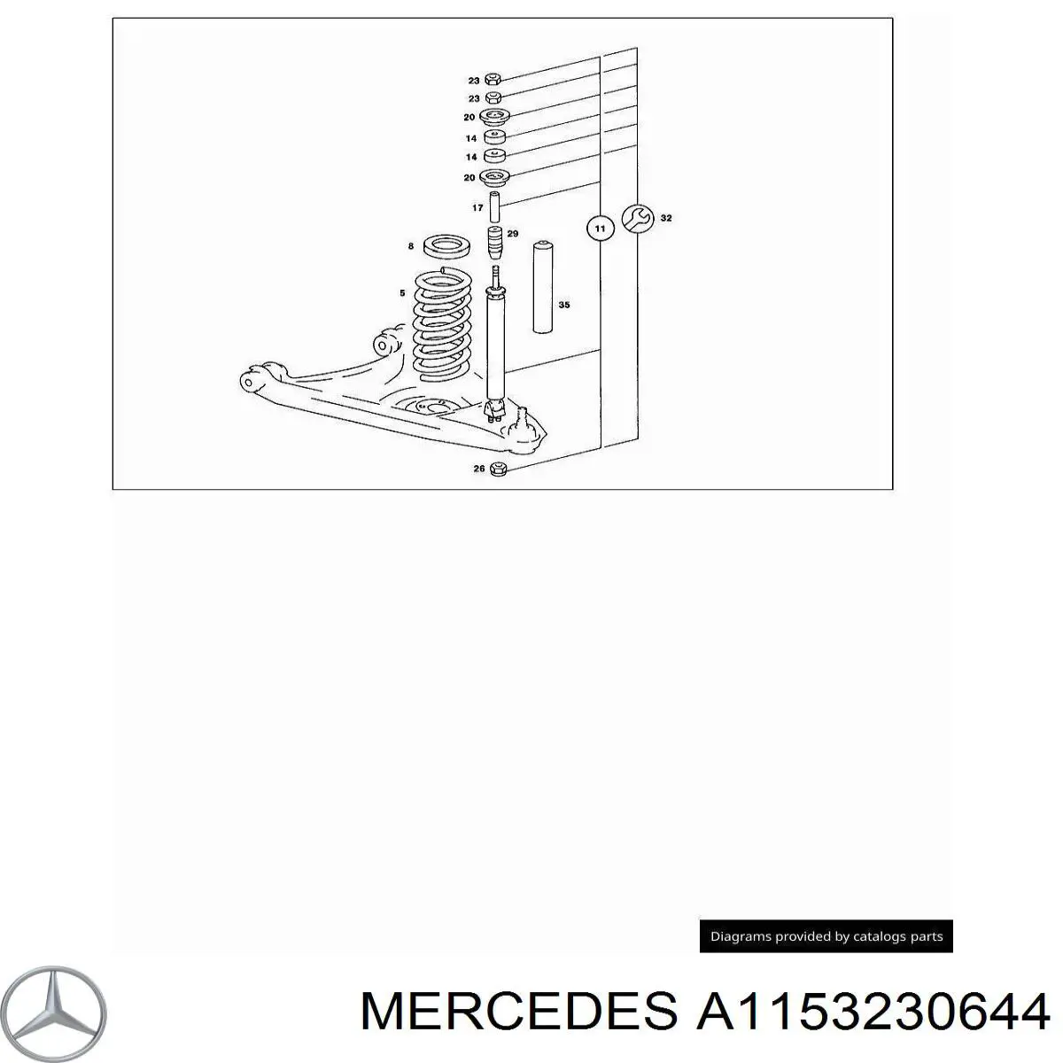 A1263230044 Mercedes Pára-choque (grade de proteção) de amortecedor dianteiro