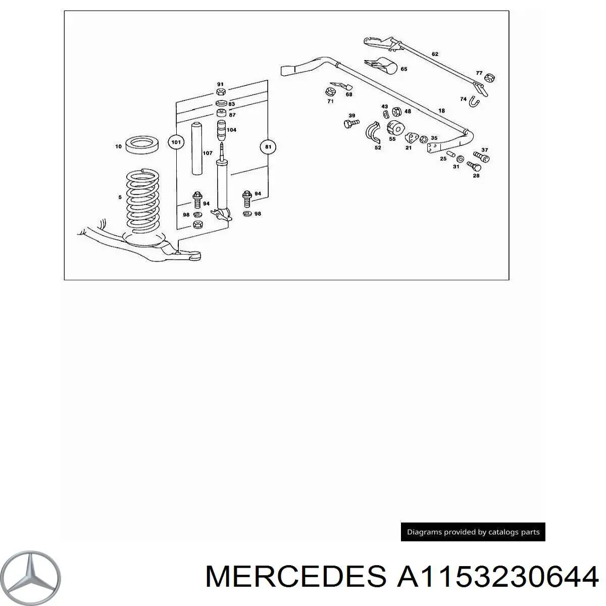 Pára-choque (grade de proteção) de amortecedor dianteiro Mercedes A1263230044 preço, a partir de 51,44 USD
