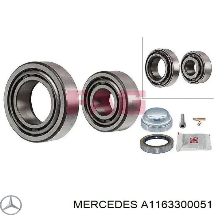 Compre A1163300051 Mercedes Rolamento de cubo dianteiro