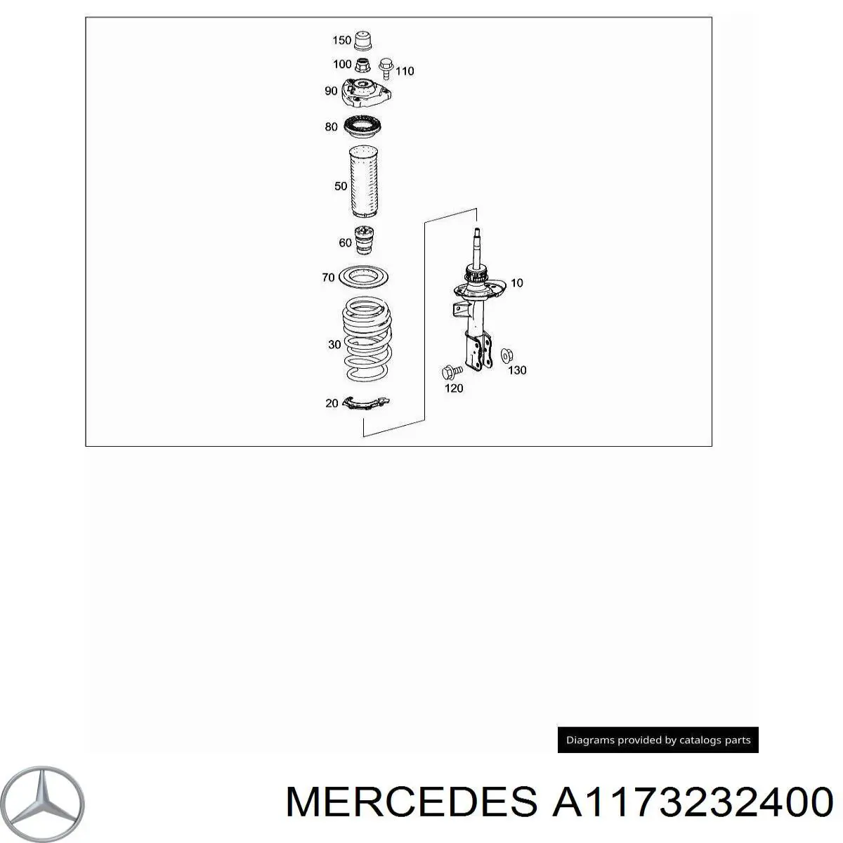 Amortecedor dianteiro direito Mercedes A1173232400 preço, a partir de 99,79 USD
