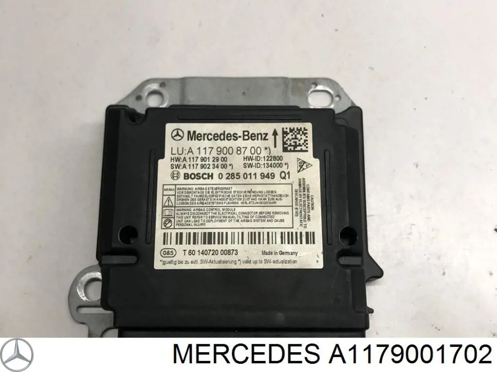 A1179001702 Mercedes Módulo processador de controlo da bolsa de ar (Centralina eletrônica AIRBAG)